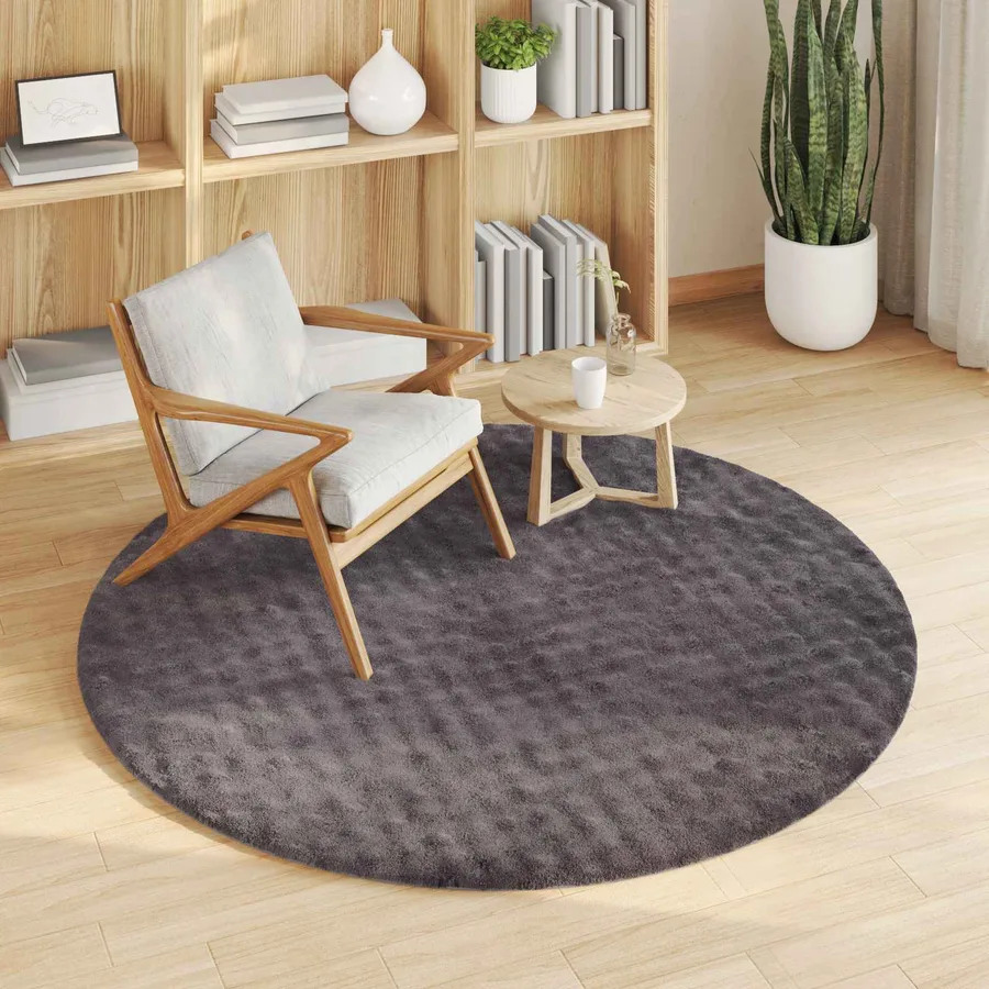 Tapis de surface Rond SIROLO Anthracite Ø 160 CM Polyester - 3
