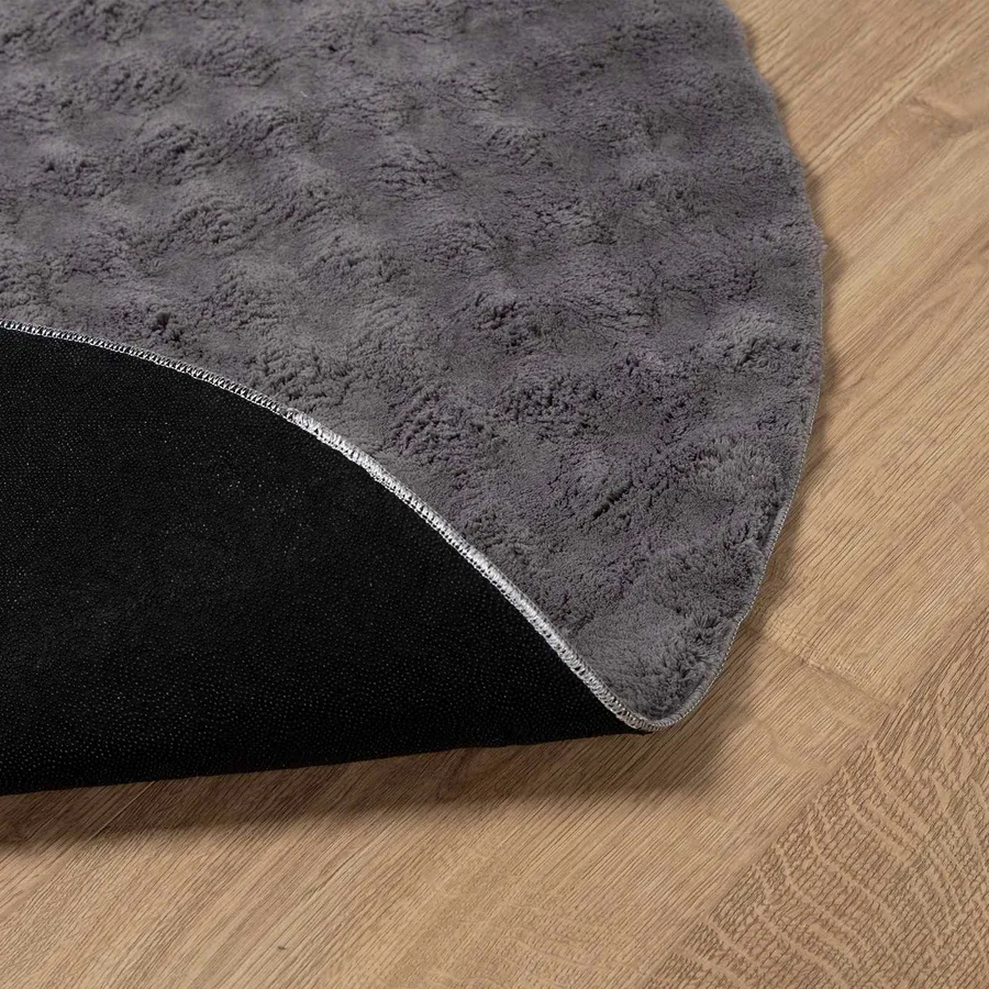 Tapis de surface Rond SIROLO Anthracite Ø 160 CM Polyester - 4