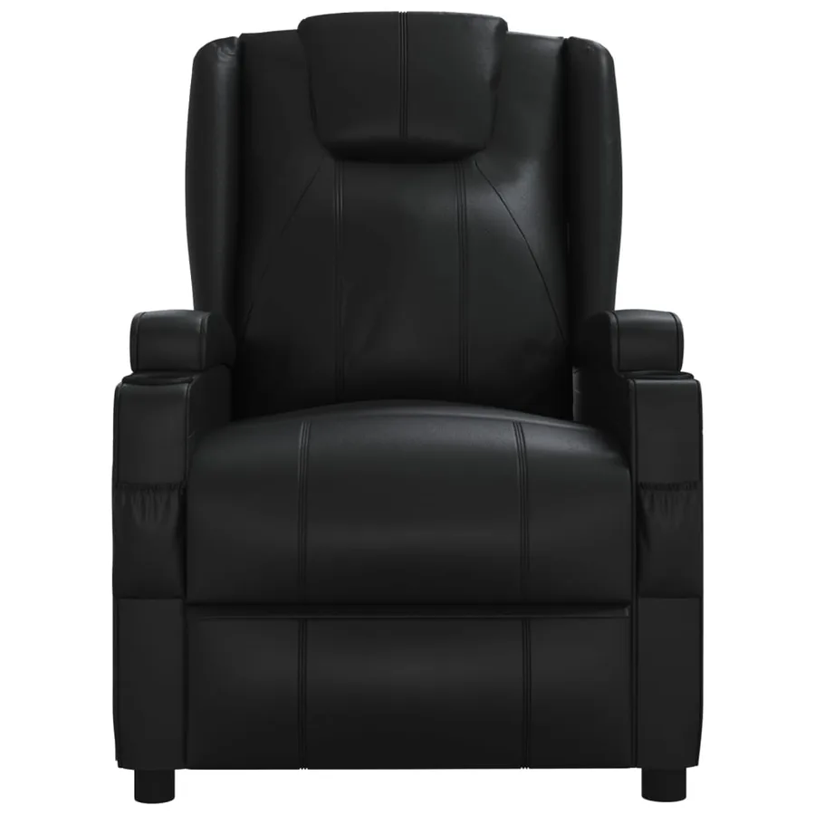 Fauteuil électrique de massage Noir Similicuir - 4