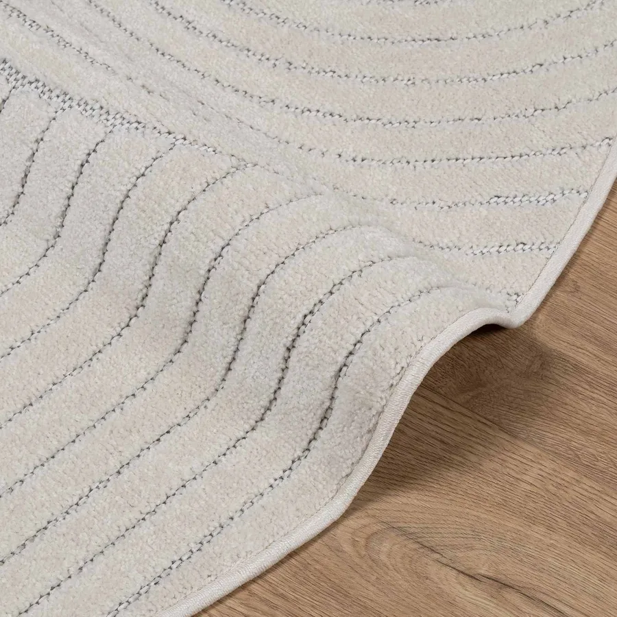 Tapis de surface Rond PALMERAS Crème Ø 160 CM Polyester - 4