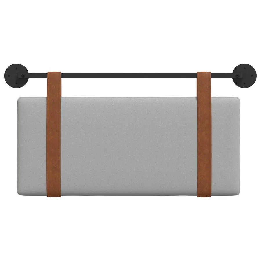 Tête de lit suspendue Gris nuage PU antique - 5