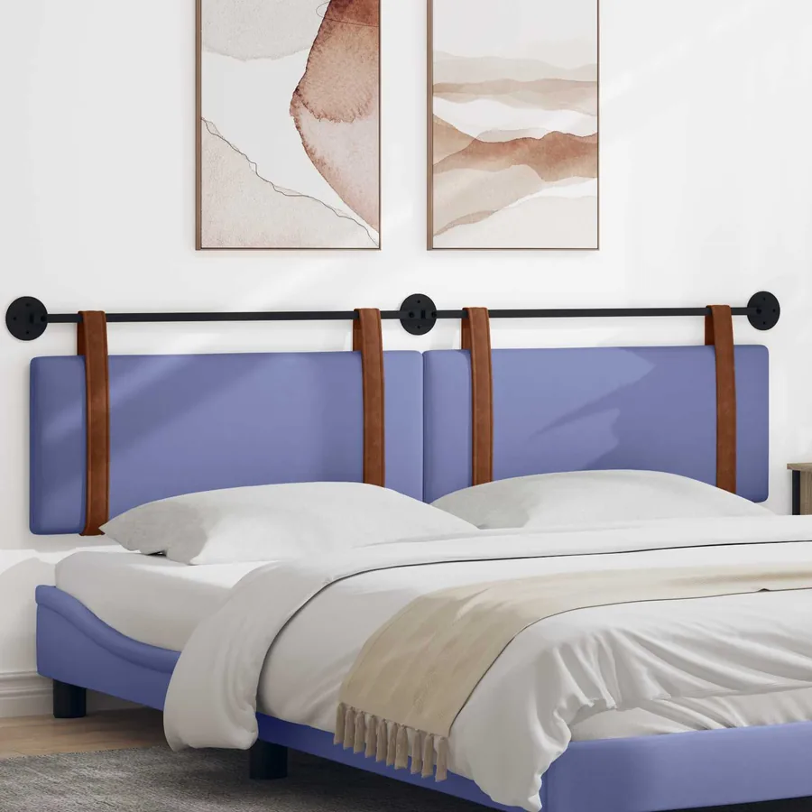 Tête de lit suspendue Bleu denim PU antique