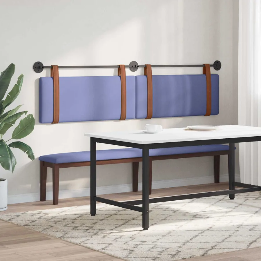 Tête de lit suspendue Bleu denim PU antique - 4
