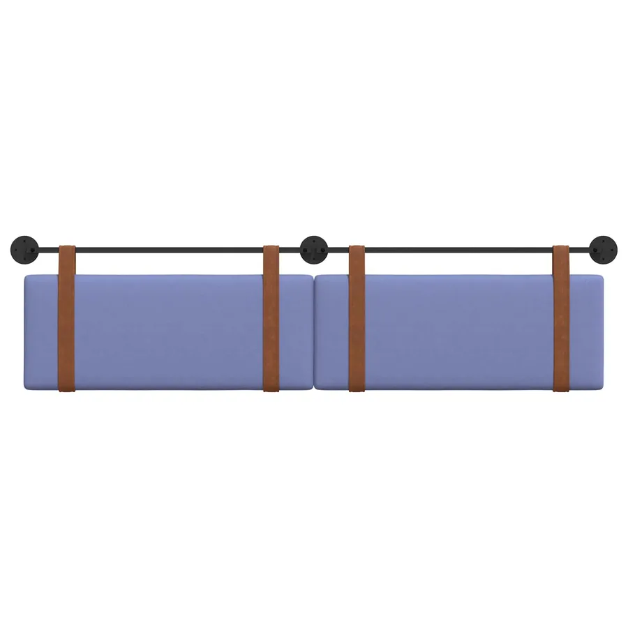 Tête de lit suspendue Bleu denim PU antique - 5