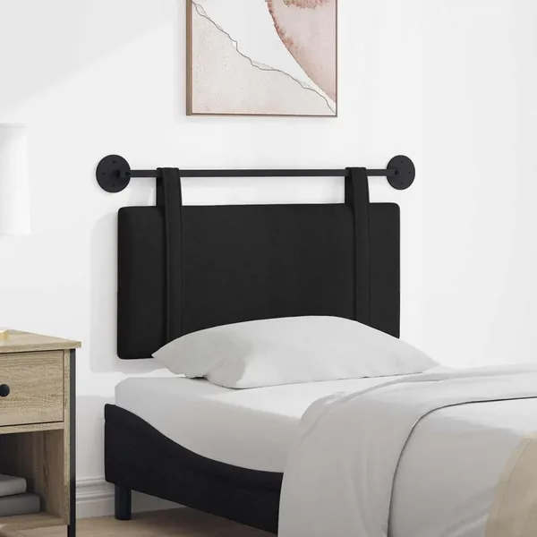 Tête de lit suspendue Noir Tissu