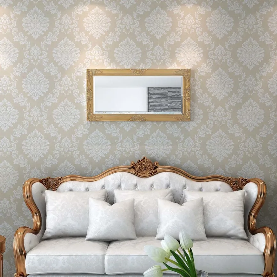 Miroir mural style baroque 100x50 cm Doré - 2