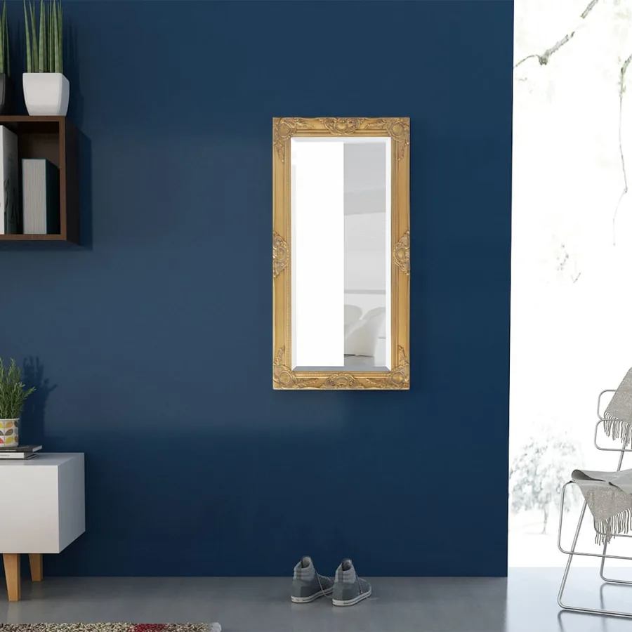 Miroir mural style baroque 100x50 cm Doré - 3