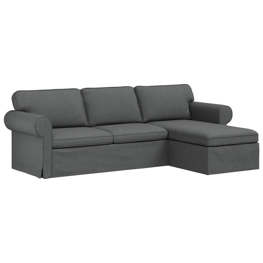 Canapé Gris foncé 245 x 138 x 80 cm tissu - 2