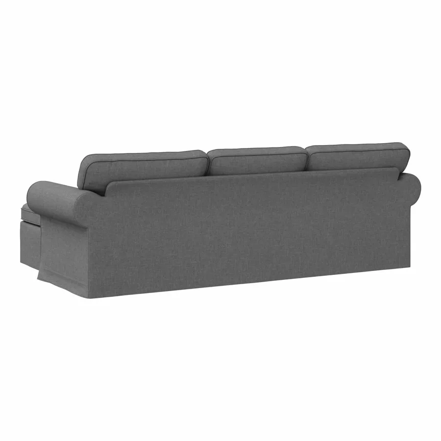 Canapé Gris foncé 245 x 138 x 80 cm tissu - 6