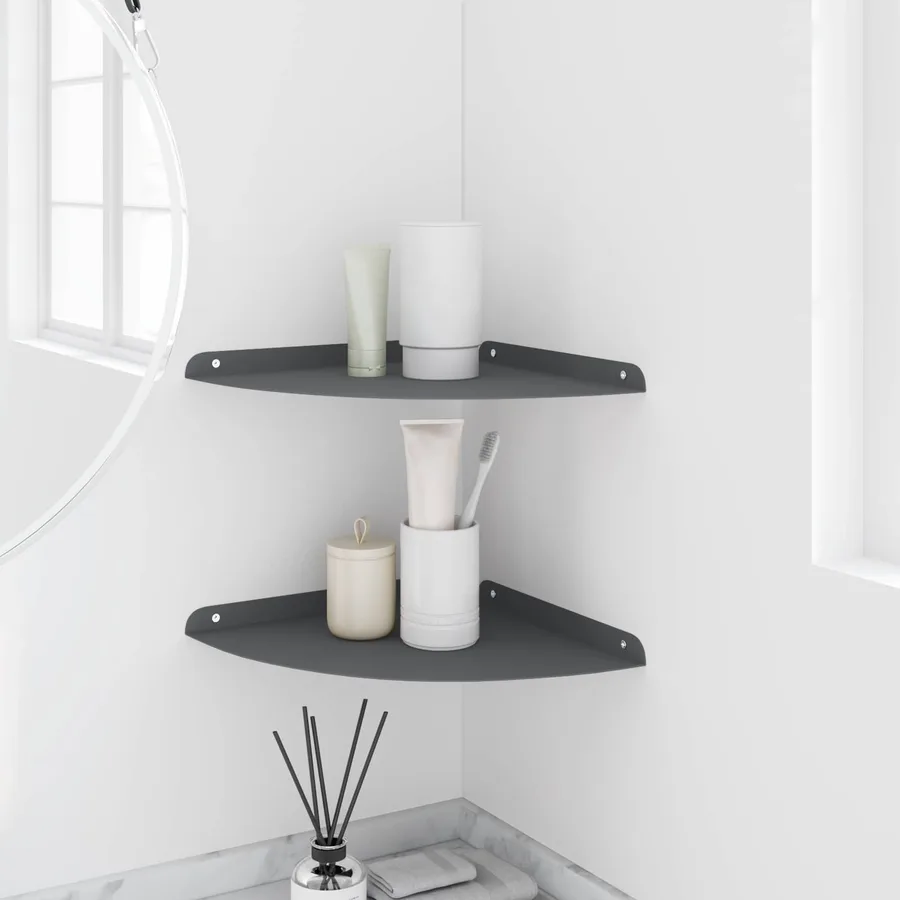 Étagère flottante avec étagère 2 pcs Anthracite 30 x 30 x 2 cm - 4