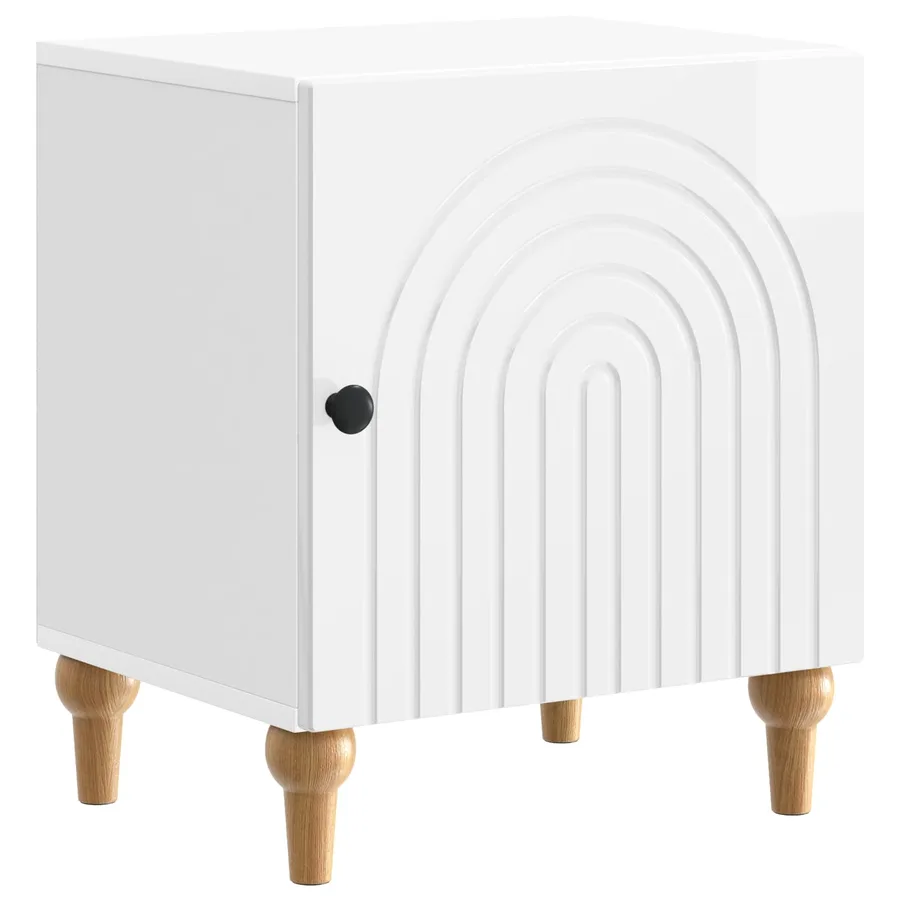 Cabinet de chevet 2 pcs Blanc brillant 43 x 34,5 x 50 cm - 5