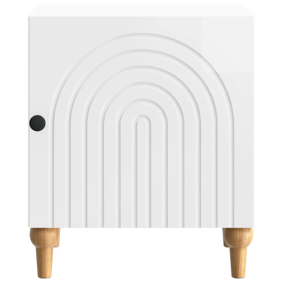 Cabinet de chevet 2 pcs Blanc brillant 43 x 34,5 x 50 cm - 7