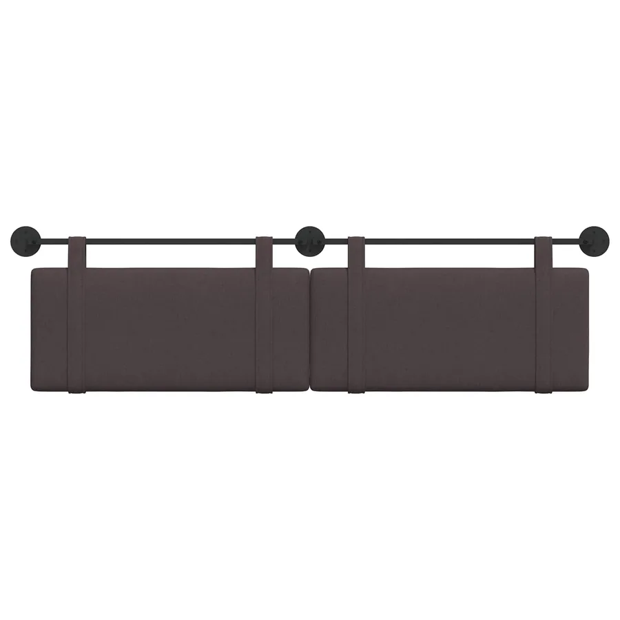 Tête de lit suspendue Marron foncé Tissu - 5