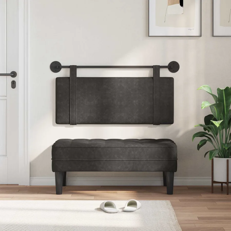 Tête de lit suspendue Noir PU antique - 3