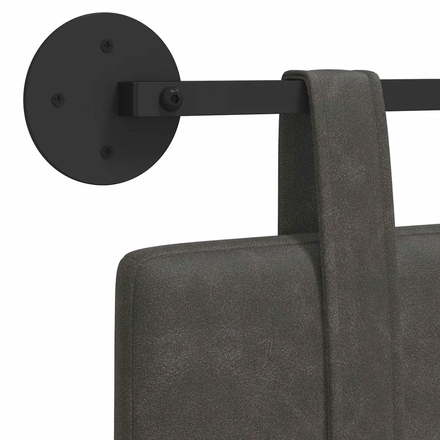 Tête de lit suspendue Noir PU antique - 9