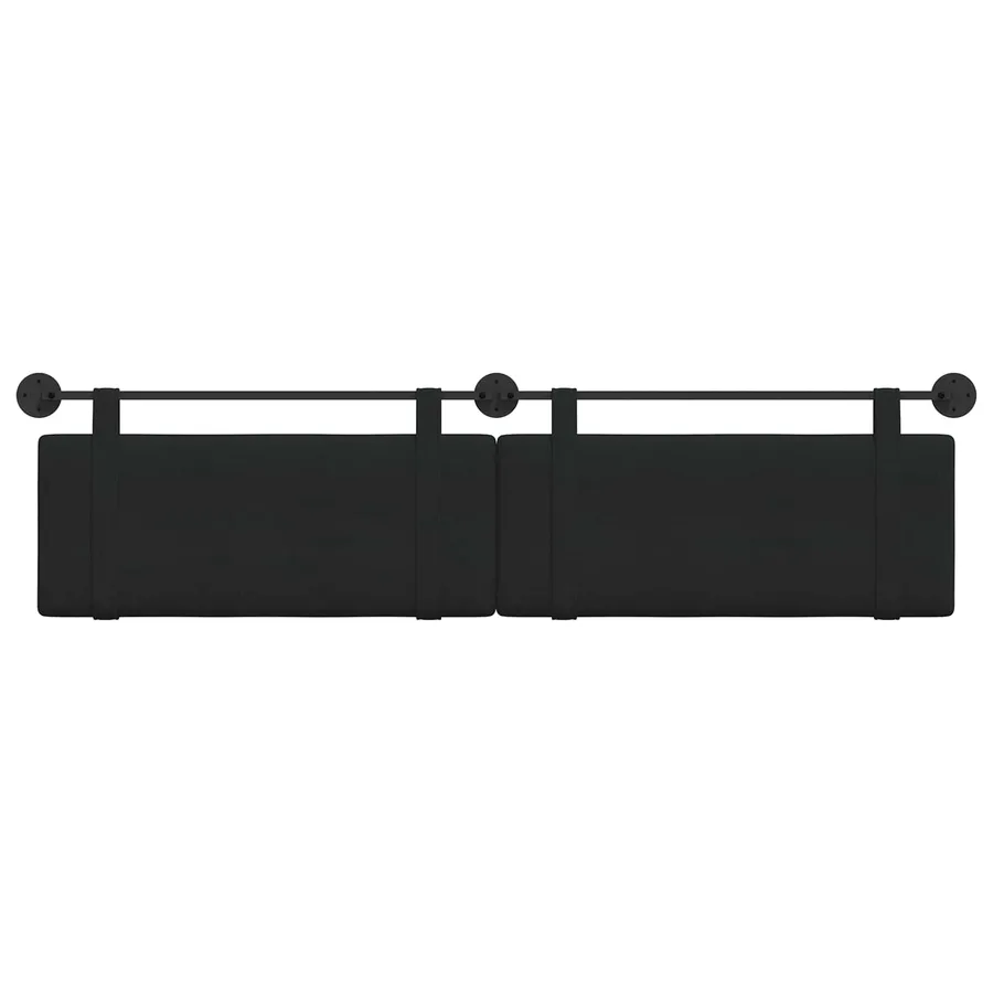 Tête de lit suspendue Noir Tissu - 5