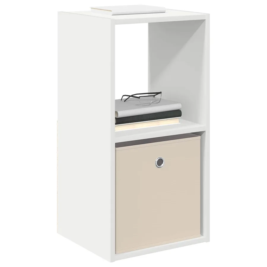 Table de chevet 2 pcs Blanc 35 x 32 x 68,5 cm Bois d'ingénierie - 3