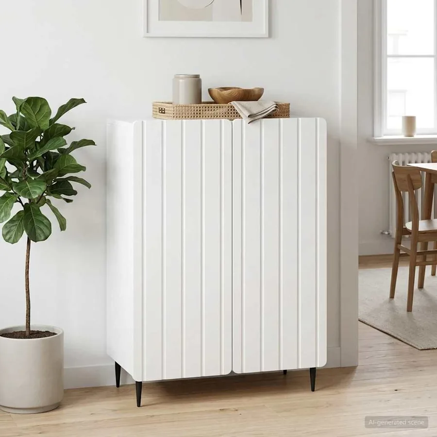 Buffet Blanc 66 x 34,5 x 92 cm Bois d'ingénierie
