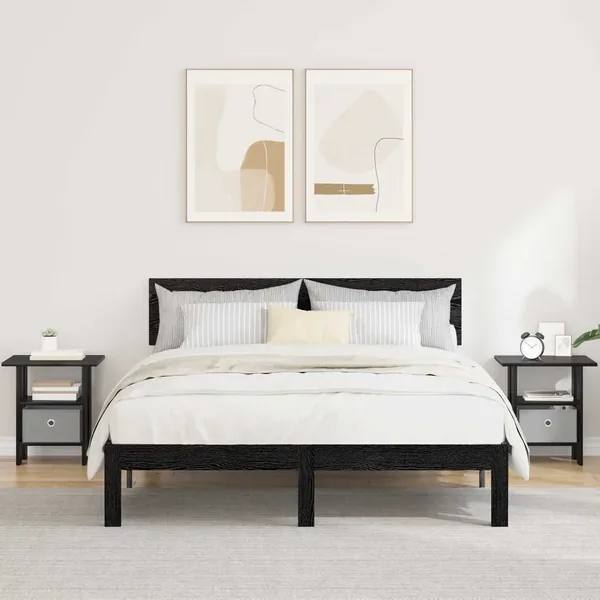 Table de chevet avec tiroir 2 pcs Chêne noir 41 x 40 x 45 cm