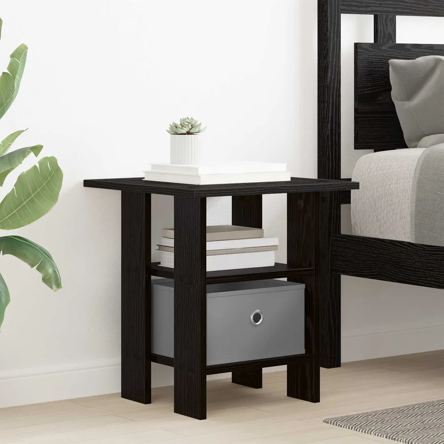 Table de chevet avec tiroir 2 pcs Chêne noir 41 x 40 x 45 cm - 4
