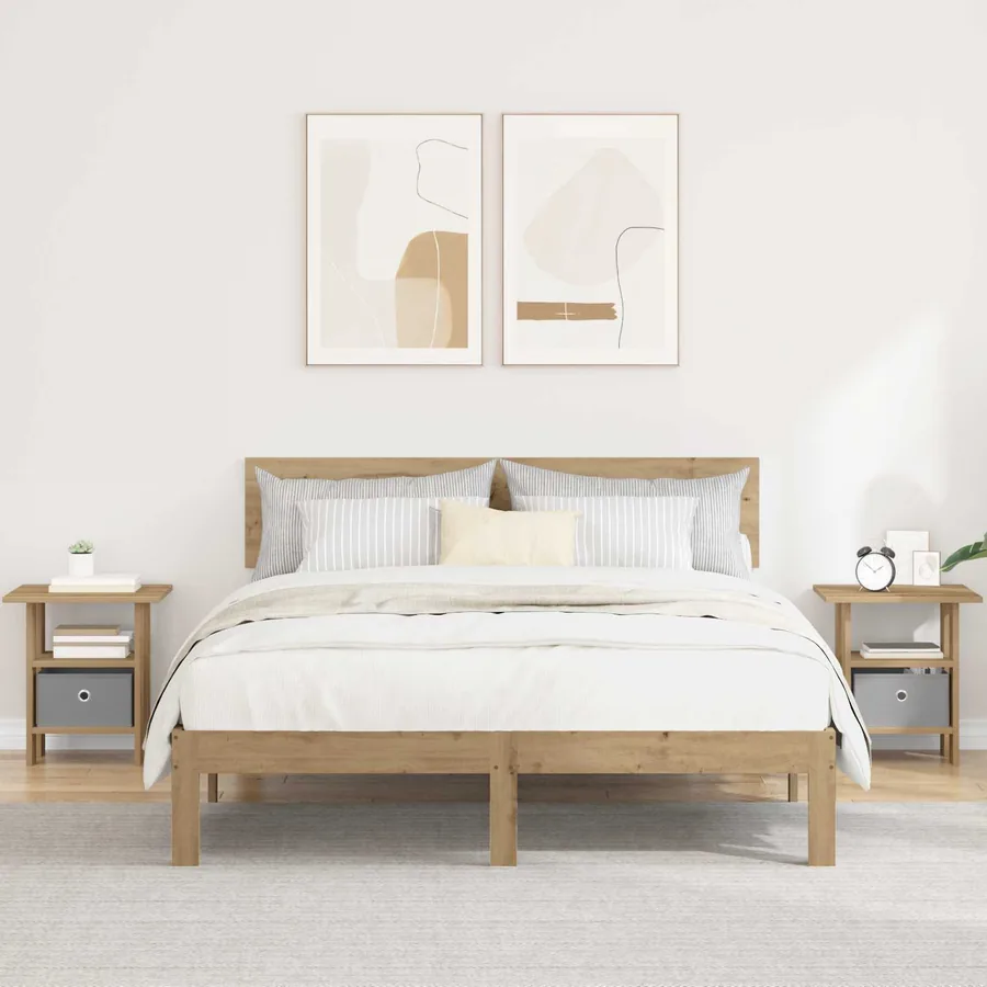 Table de chevet 2 pc Chêne artisanal 41 x 40 x 45 cm