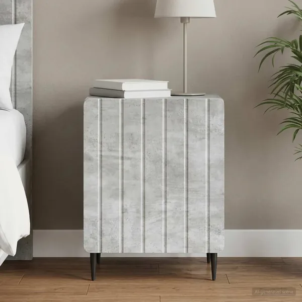 Cabinet de chevet Gris béton 43 x 34,5 x 52 cm