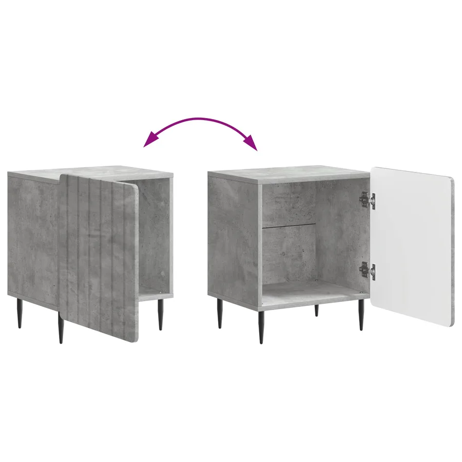 Cabinet de chevet Gris béton 43 x 34,5 x 52 cm - 10