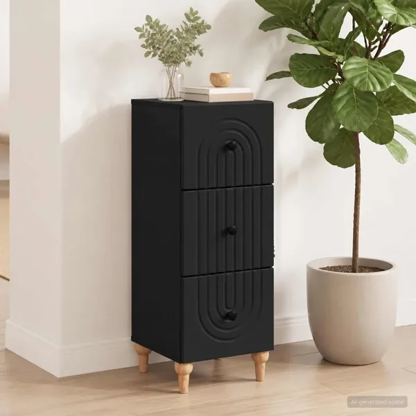 Armoire à tiroirs Noir 33 x 34,5 x 90 cm Bois d'ingénierie