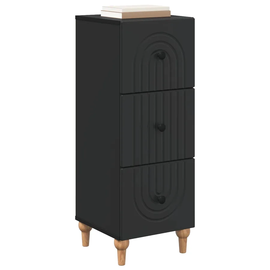 Armoire à tiroirs Noir 33 x 34,5 x 90 cm Bois d'ingénierie - 3