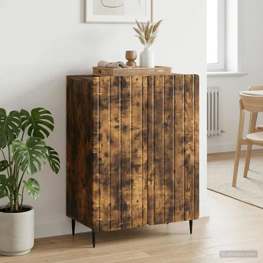 Buffet Chêne fumé 66 x 34,5 x 92 cm Bois d'ingénierie
