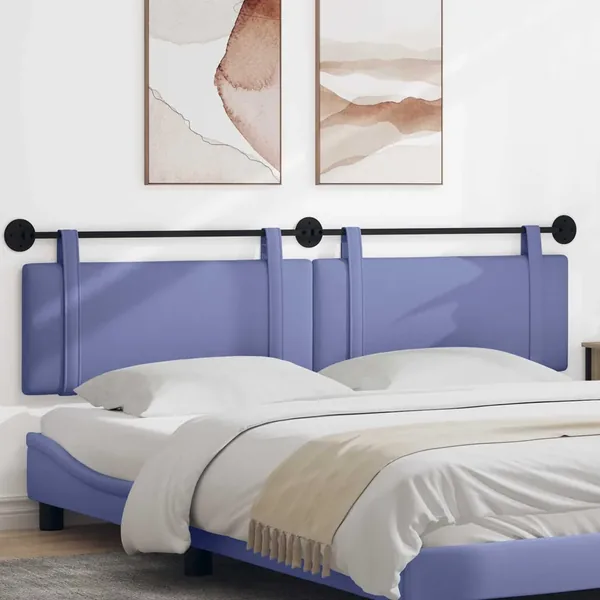 Tête de lit suspendue Bleu denim Tissu