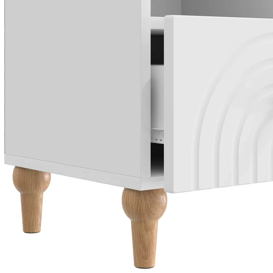 Meuble TV Blanc Brillant 102 x 34,5 x 50 cm Bois d’ingénierie - 9