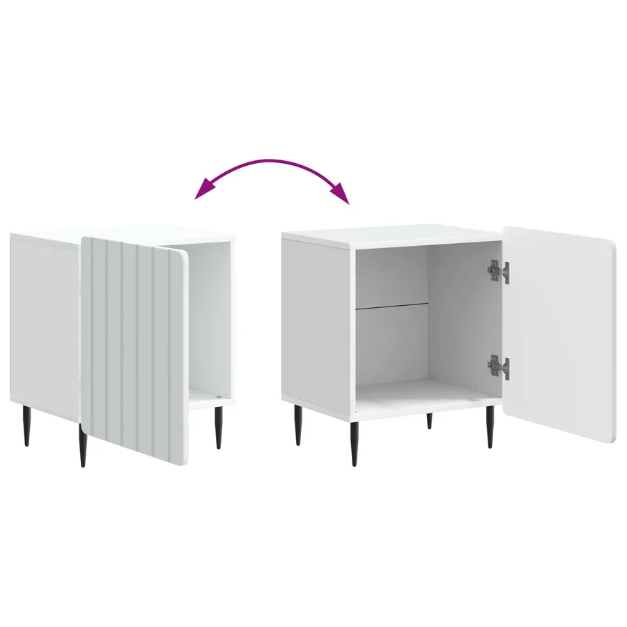 Cabinet de chevet 2 pcs Blanc 43 x 34,5 x 52 cm - 12