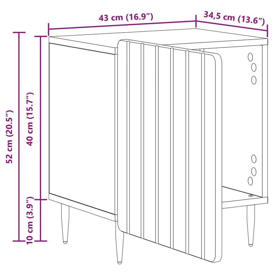 Cabinet de chevet 2 pcs Blanc 43 x 34,5 x 52 cm - 14