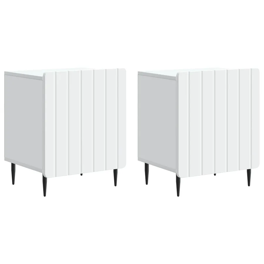 Cabinet de chevet 2 pcs Blanc 43 x 34,5 x 52 cm - 2