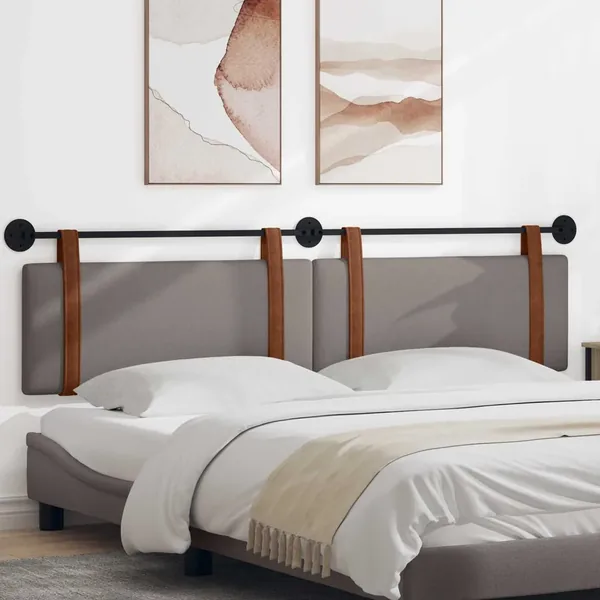 Tête de lit suspendue Taupe PU antique