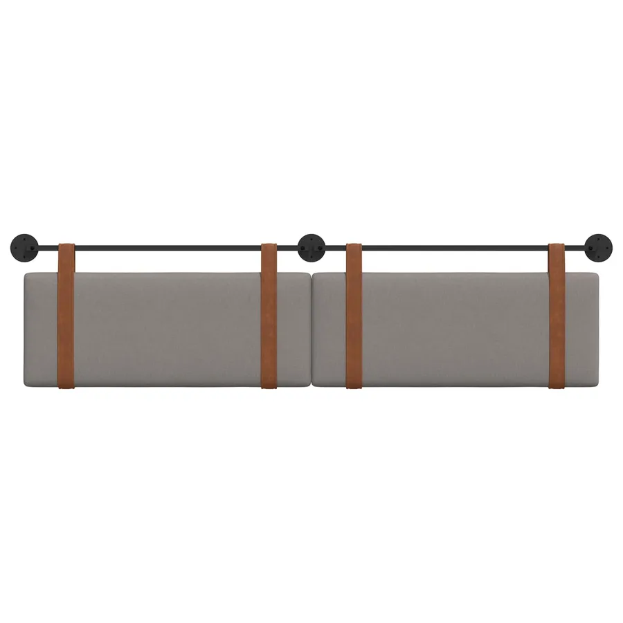Tête de lit suspendue Taupe PU antique - 5