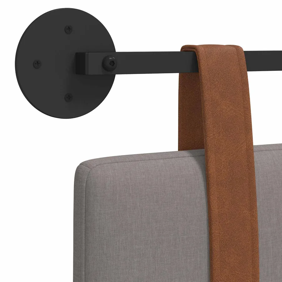 Tête de lit suspendue Taupe PU antique - 9