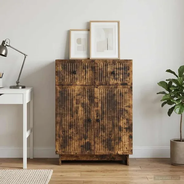 Buffet Chêne fumé 66 x 34,5 x 90 cm Bois d'ingénierie