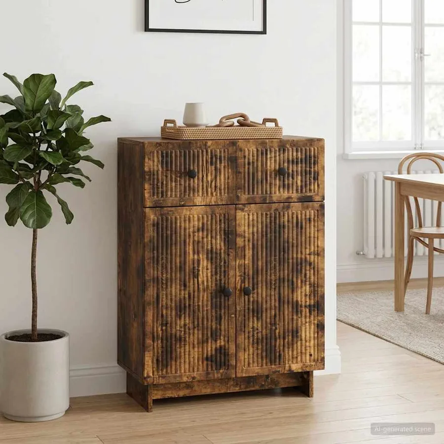 Buffet Chêne fumé 66 x 34,5 x 90 cm Bois d'ingénierie - 4