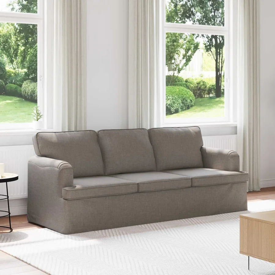 Canapé Taupe 201 x 80 x 85 cm tissu