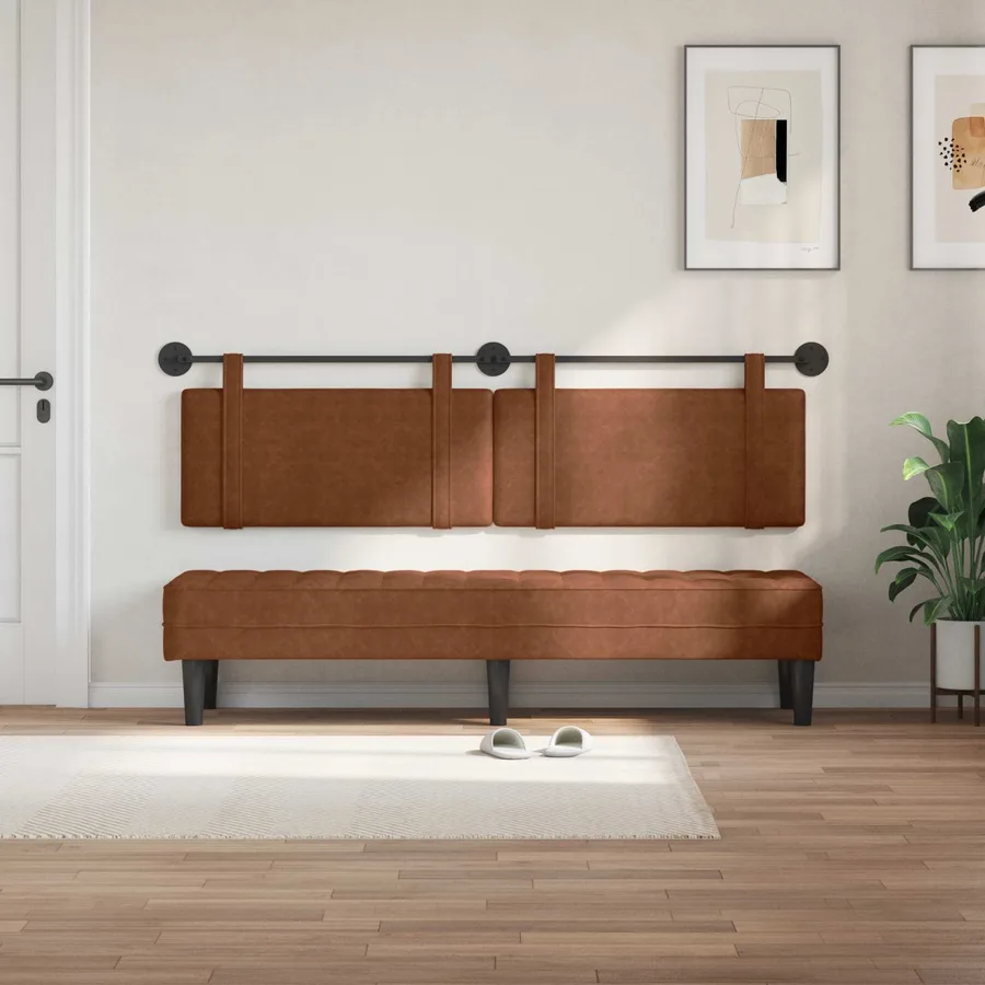 Tête de lit suspendue Marron PU antique - 3