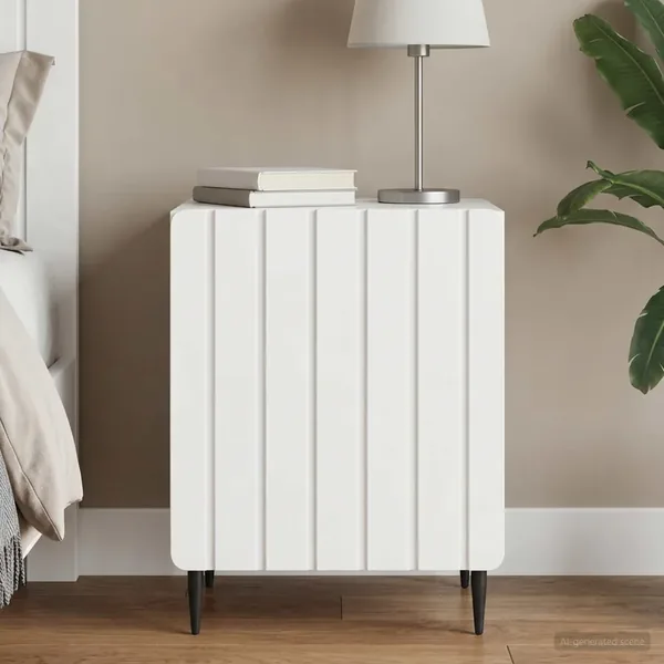 Cabinet de chevet Blanc brillant 43 x 34,5 x 52 cm