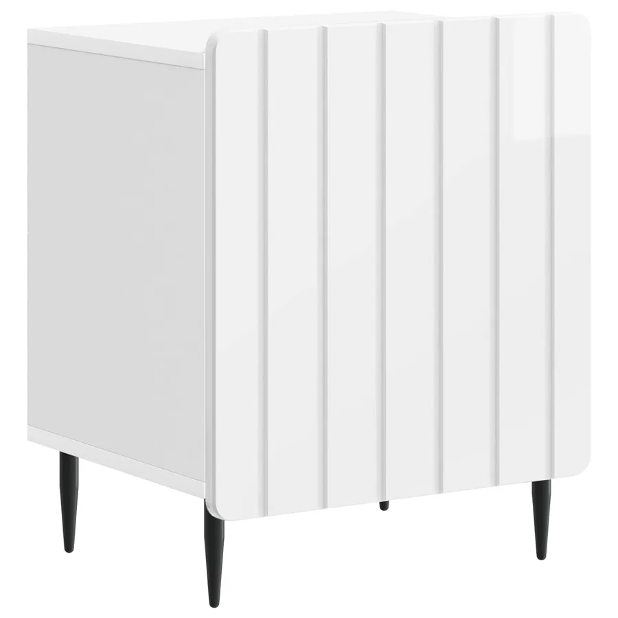 Cabinet de chevet Blanc brillant 43 x 34,5 x 52 cm - 2