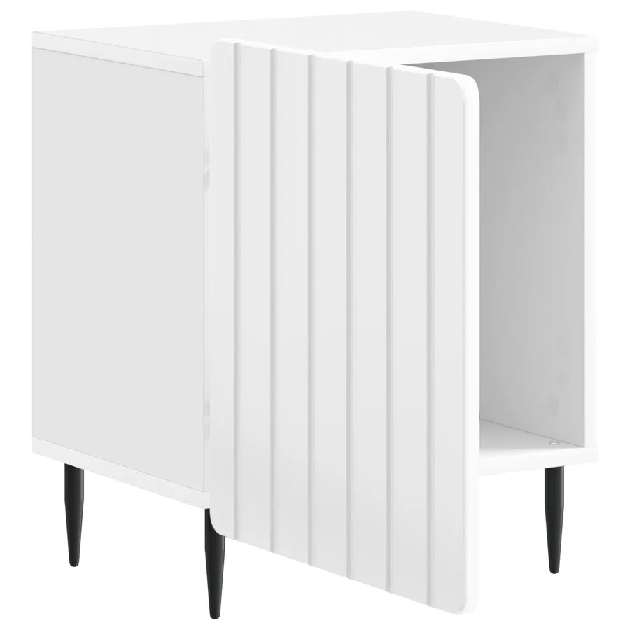 Cabinet de chevet Blanc brillant 43 x 34,5 x 52 cm - 4