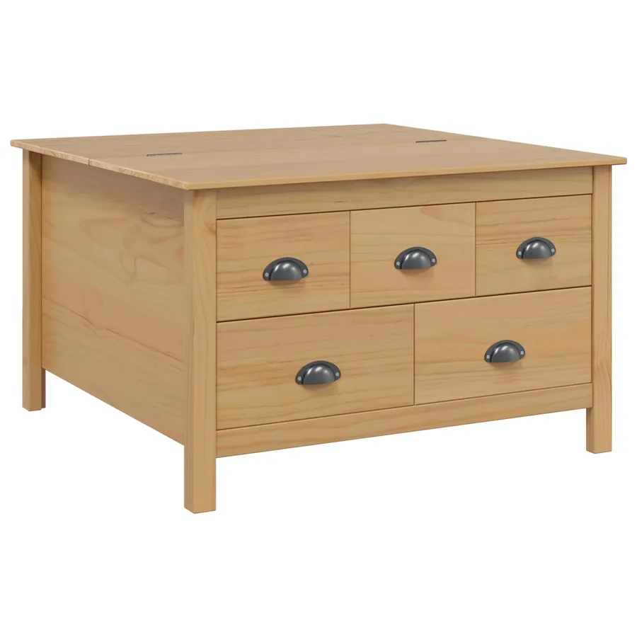 Table basse avec tiroir HILL Marron miel 79,5 x 79,5 x 49 cm - 2