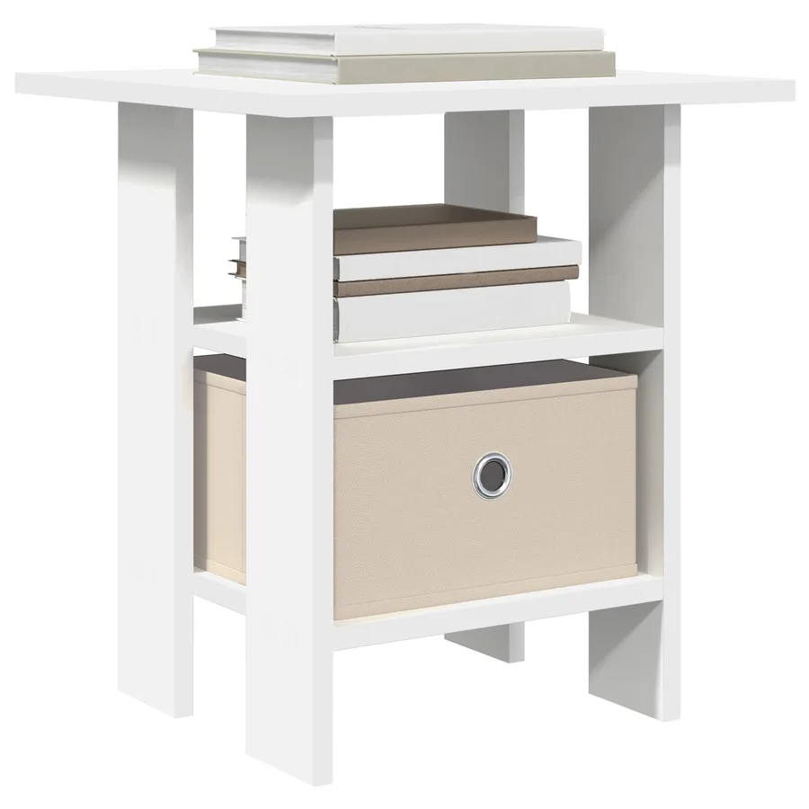 Table de chevet 2 pcs Blanc 41 x 40 x 45 cm Bois d'ingénierie - 3