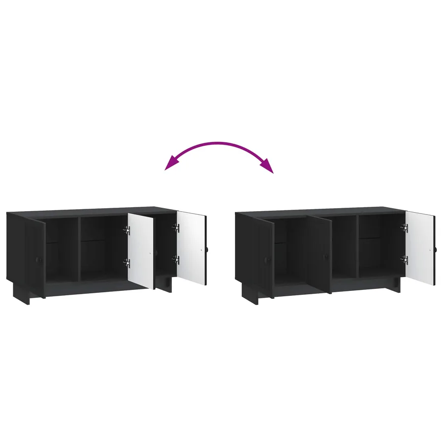 Meuble TV Noir 99 x 34,5 x 50 cm Bois d'ingénierie - 11