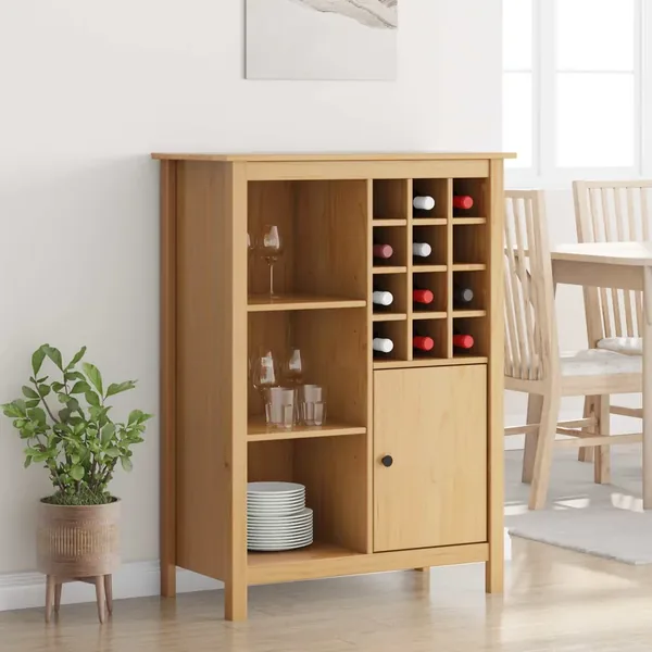 Cabinet à vin HILL Marron miel 79.5 x 40 x 107.5 cm