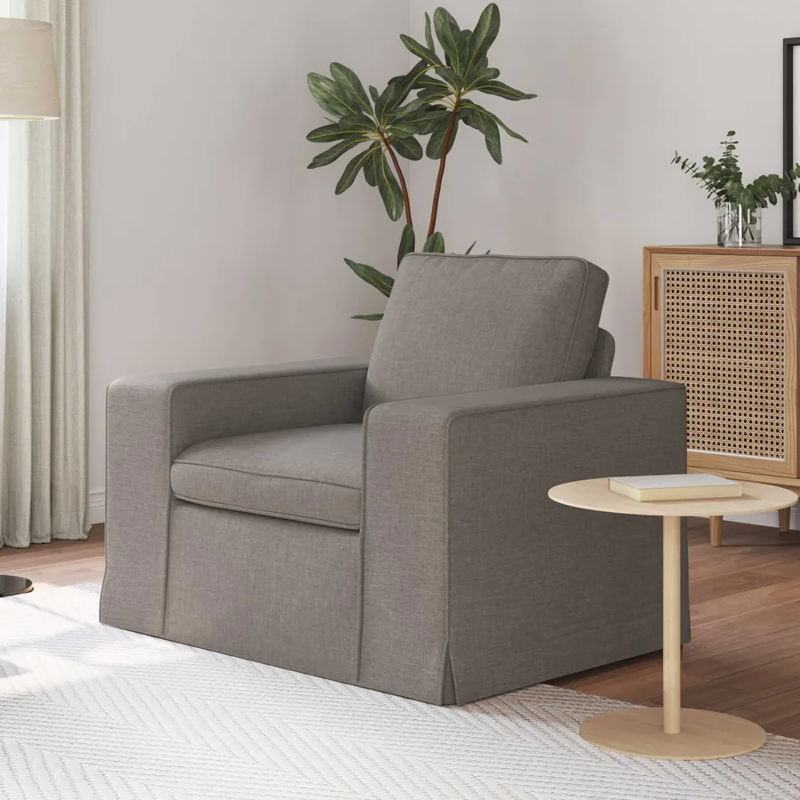 Canapé Taupe 103 x 80 x 82 cm tissu